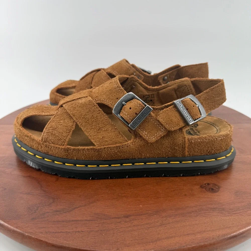 Dr. Martens Archive Fisherman Sandal  Natural‎ Tan Plush Suede Mens 8/Womens 9